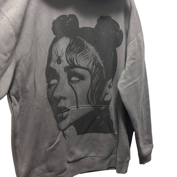 Y2K Works Of Madness XL Gray Hoodie With Gothic Artwork Front  Made In USA - Picture 3 of 6